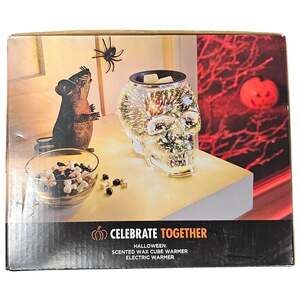 New Celebrate Together Halloween Skull Scented Wax Cube Melt Warmer Electric